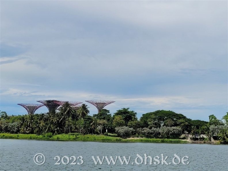 Die Gardens by the Bay vom Wasser aus