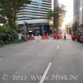 Die Straße neben dem Lau Pa Sat wird um Punkt 19 Uhr abgesperrt